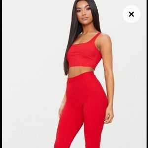 Red two piece pant set